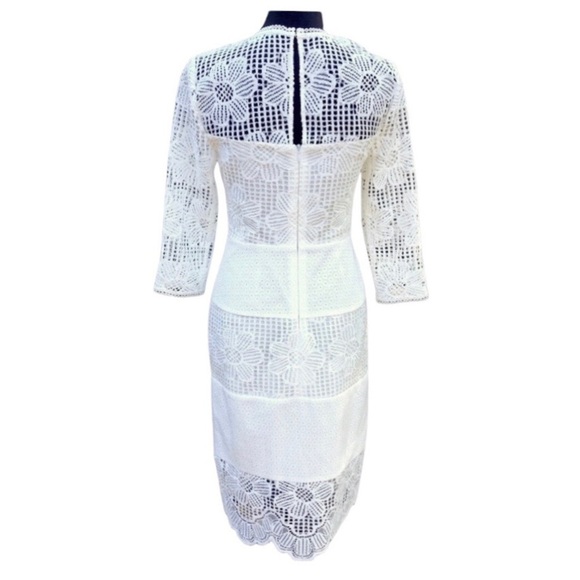 TRINA TURK floral Guipure lace midi dress size 2 - Picture 4 of 13